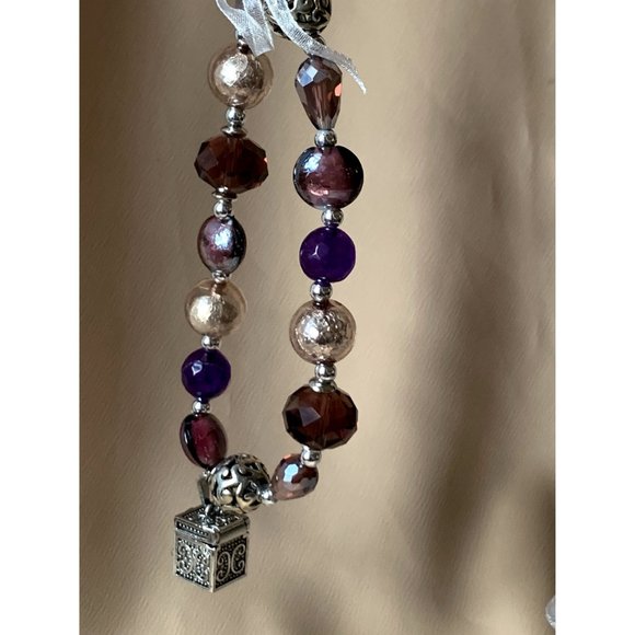 SOLD Valerie Parr Hill Crystal & Bead Prayer Box Bracelet NEW WITH TAG - Picture 6 of 8